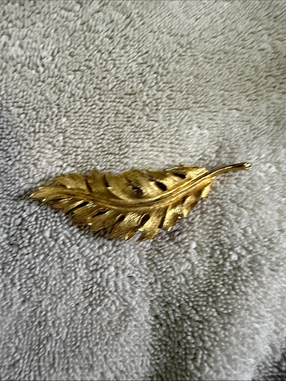 Coro Gold Leaf Hair Brooch